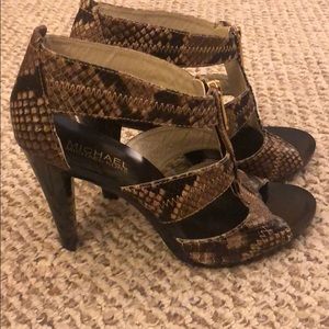 Michael Kors reptile sandal heels like new!